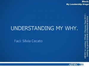 UNDERSTANDING MY WHY Faci Silvia Cecato Objetivo Buscarmos