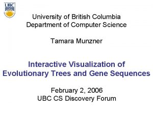 University of British Columbia Department of Computer Science