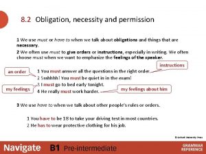 8 2 Obligation necessity and permission 1 We