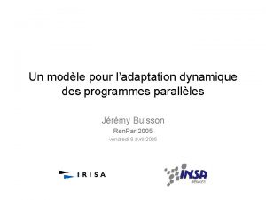 Un modle pour ladaptation dynamique des programmes parallles