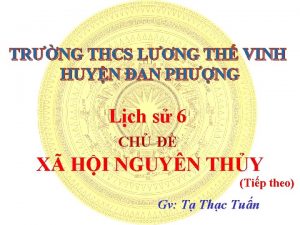 TRNG THCS LNG TH VINH HUYN AN PHNG