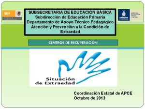 SUBSECRETARIA DE EDUCACIN BSICA Subdireccin de Educacin Primaria