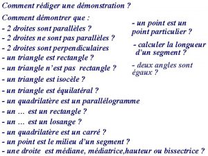 Comment rdiger une dmonstration Comment dmontrer que un