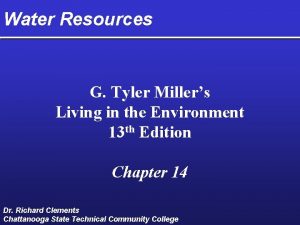 Water Resources G Tyler Millers Living in the