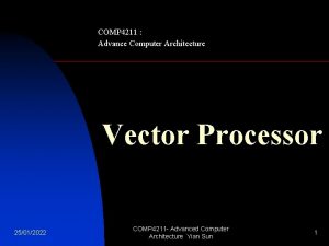 COMP 4211 Advance Computer Architecture Vector Processor 25012022