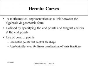 Hermite Curves A mathematical representation as a link