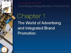 The World of Advertising and Integrated Brand Promotion