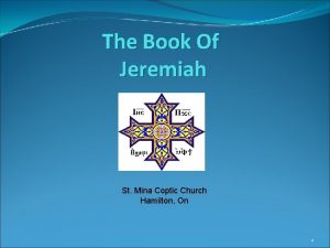 The Book Of Jeremiah St Mina Coptic Church