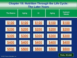 Chapter 19 Nutrition Through the Life Cycle The