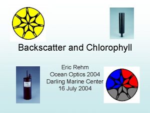 Backscatter and Chlorophyll Eric Rehm Ocean Optics 2004