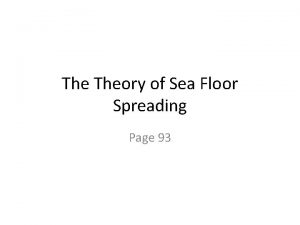 The Theory of Sea Floor Spreading Page 93