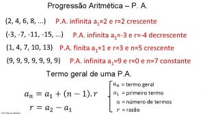 Progresso Aritmtica P A 2 4 6 8