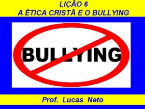 LIO 6 A TICA CRIST E O BULLYING