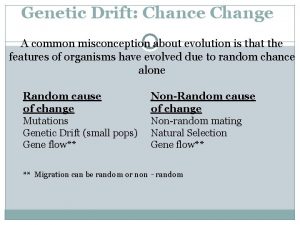 Genetic Drift Chance Change A common misconception about