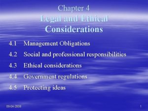 Chapter 4 Legal and Ethical Considerations 4 1