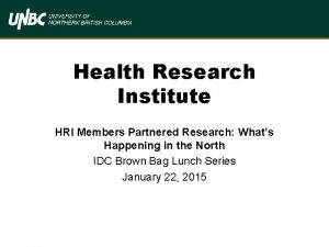 Health Research Institute HRI Members Partnered Research Whats