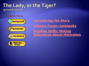 The Lady or the Tiger by Frank R