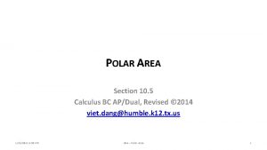 POLAR AREA Section 10 5 Calculus BC APDual