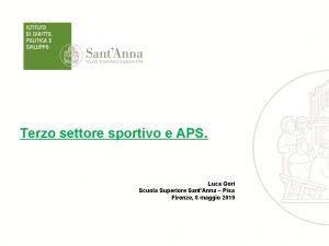 Terzo settore sportivo e APS Luca Gori Scuola