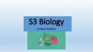 S 3 Biology Broxburn Academy Biology is The