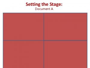 Setting the Stage Document A Primary Source Document