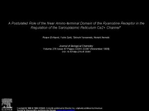 A Postulated Role of the Near Aminoterminal Domain