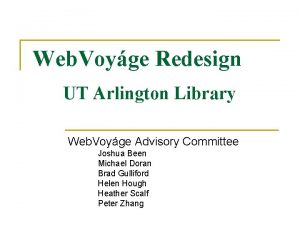 Web Voyge Redesign UT Arlington Library Web Voyge