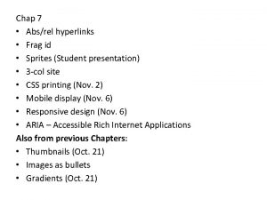 Chap 7 Absrel hyperlinks Frag id Sprites Student