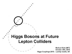 Higgs Bosons at Future Lepton Colliders Markus Klute