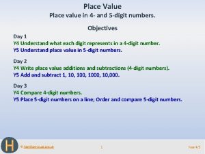 Place Value Place value in 4 and 5
