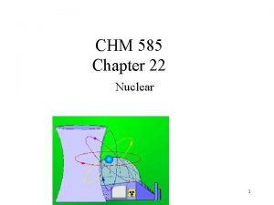 CHM 585 Chapter 22 Nuclear 1 Radioactive When