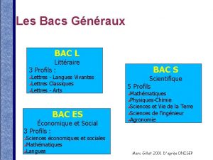 Les Bacs Gnraux BAC L Littraire 3 Profils