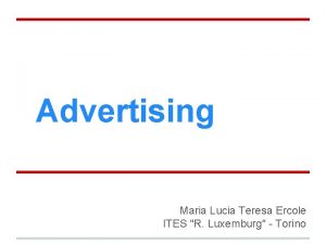Advertising Maria Lucia Teresa Ercole ITES R Luxemburg