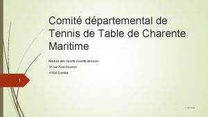 Comit dpartemental de Tennis de Table de Charente