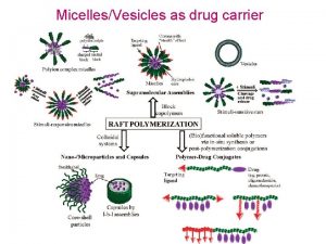 MicellesVesicles as drug carrier Liu J Liu H