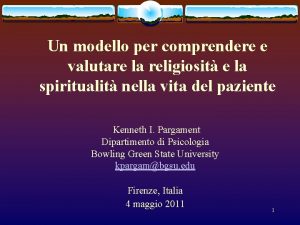 Un modello per comprendere e valutare la religiosit