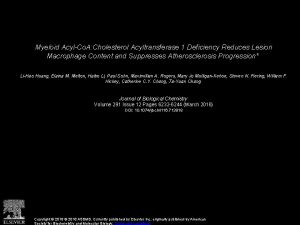 Myeloid AcylCo A Cholesterol Acyltransferase 1 Deficiency Reduces