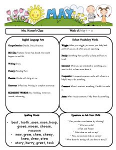 Mrs Hunters Class English Language Arts Comprehension Details