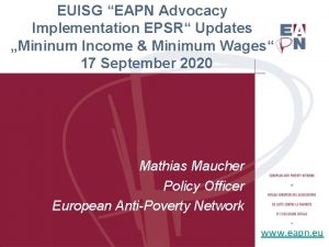 EUISG EAPN Advocacy Implementation EPSR Updates Mininum Income