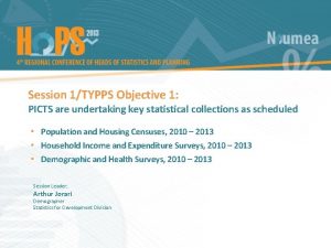 Session 1TYPPS Objective 1 PICTS are undertaking key