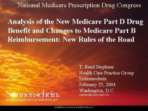 National Medicare Prescription Drug Congress Analysis of the