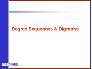 Degree Sequences Digraphs CSE IIT KGP Degree Sequence