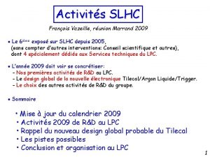 Activits SLHC Franois Vazeille runion Marrand 2009 Le