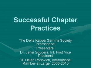 Successful Chapter Practices The Delta Kappa Gamma Society