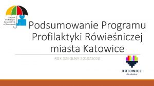 Podsumowanie Programu Profilaktyki Rwieniczej miasta Katowice ROK SZKOLNY