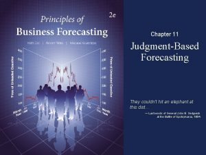 Chapter 11 JudgmentBased Forecasting They couldnt hit an