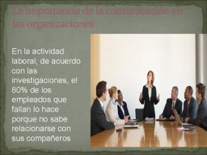 La importancia de la comunicacin en las organizaciones