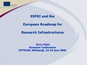 ESFRI and the European Roadmap for Research Infrastructures