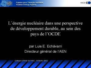 Lnergie nuclaire dans une perspective de dveloppement durable