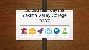 Guided Pathways at Yakima Valley College YVC Why